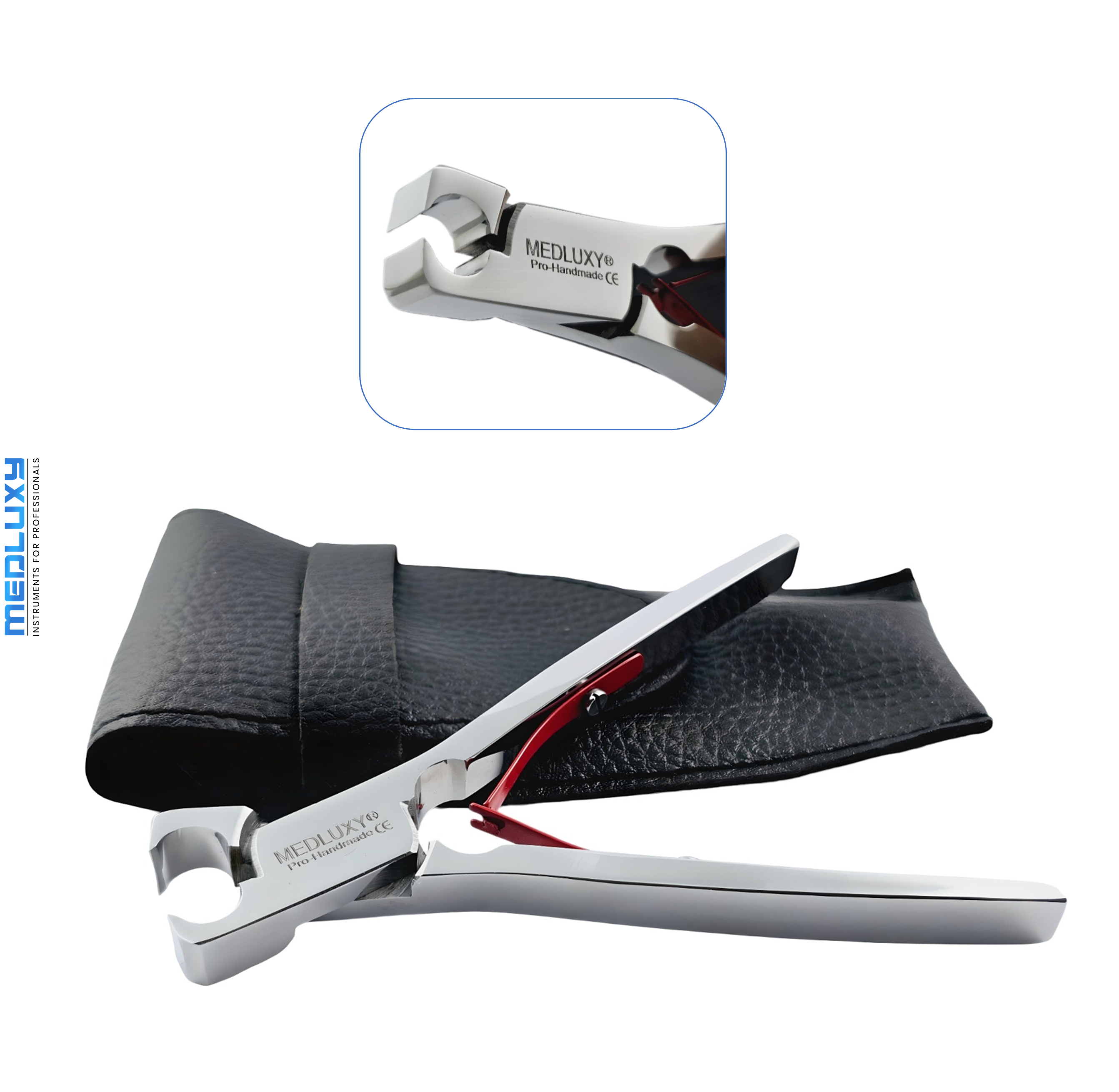 Medluxy Pro - Nail nippers - Head nippers - 12 cm -10 mm (head cutter / cross cutter) Suwada style, nail nippers, nail clippers)
